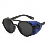 Слънчеви унисекс очила в стил стиим пънк със кожени страни против отблясъци, стилен и оригинален дизайн в 7 цвята